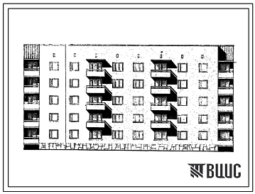 Типовой проект 87-060/1 Пятиэтажная рядовая (торцовая) блок-секция на 30 квартир Р(Т) 1Б-2Б-3А и 1Б-2Б-3А