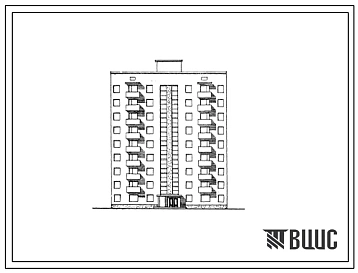 Типовой проект 87-072 Девятиэтажная унифицированная рядовая блок-секция на 36 квартир (однокомнатных 1Б-1, двухкомнатных 2Б-18, трехкомнатных 3А-8, трехкомнатных 3Б-9). Для строительства во 2В, 3Б и 3В климатических подрайонах Украинской ССР на обычных гр