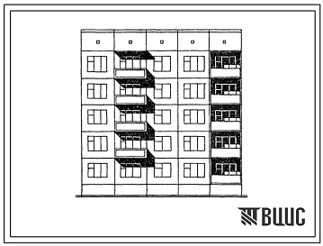 Типовой проект 121-0178.13.87 Блок-секция 5-этажная 15-квартирная рядовая правая 1-2-3. Для строительства в г.Усть-Каменогорске.