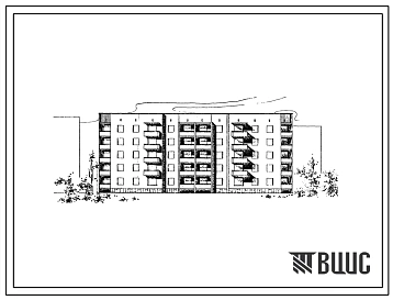 Типовой проект 87-0105/1 Пятиэтажная поворотная прямая блок-секция на 30 кварти (однокомнатных 1Б-10; трехкомнатных 3А-10, 3Б-10).