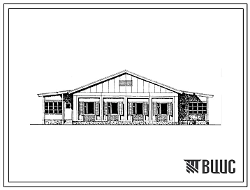 Типовой проект 181-226-13с.86 Одноэтажный дом на две двухкомнатные квартиры типа 2Б. Для строительства в сельской местности