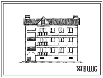Типовой проект 123-17-147с.13.90 3-этажная блок-квартира (левый блок) с 6-комнатными квартирами 3-6-I (для республики Грузия)