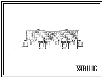Типовой проект 188-135-242.85 Дом на 2 трехкомнатные квартиры типа 3Б. Общая площадь 136 м2 (СТЕНЫ ИЗ МОНОЛИТНОГО ЖЕЛЕЗОБЕТОНА, Перекрытия железобетонные. Полное инженерное благоустройство, Ориентация широтная, Одноэтажные)