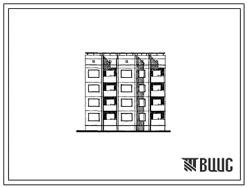 Типовой проект 94-065/1.2 Блок-секция 4-этажная 12-квартирная рядовая, левая, с торцовыми окончаниями, 1Б-2Б-3Б