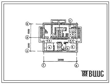 Типовой проект П-2(П-1)-75(816-9-56.89) Бытовые помещения в подвале цеха по производству электромонтажных изделий и заготовок из металла и пластмасс, (убежище на 75 человек, размеры убежища 15м на 12м, режимы вентиляции 1,2).
