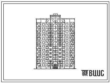 Типовой проект 176-010.13.89 12-этажная 59-квартирная блок-секция Т-8 (1-1-1-3-3) для строительства в г. Харькове