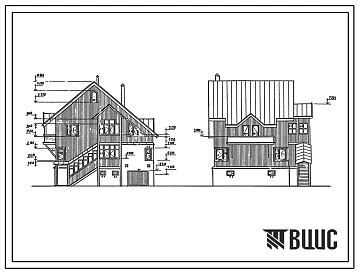 Типовой проект 149-000-972.13.93 Двухэтажный кирпично-деревянный одноквартирный 5-комнатный жилой дом (для строительства в Уральской зоне России)