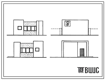 Типовой проект 254-9-34 Проходная инфекционной больницы на 150 коек. Здание одноэтажное. Стены из кирпича.