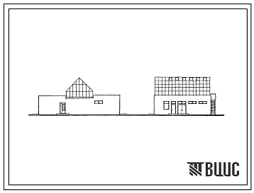 Типовой проект 224-9-192.86 Учебно-хозяйственный блок с теплицей. Для строительства в городах и поселках городского типа. Полный исходный проект высокого разрешения.