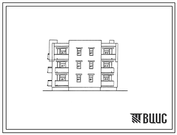 Типовой проект 89-0108.13.86 3 этажная торцово-угловая секция на 9 квартир (3 тус 1-1-3 левая)