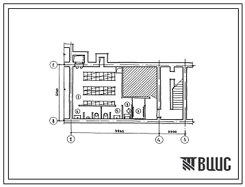 Типовой проект П-2,4-50(601-075.89) Помещения подвала сельского отделения связи для пунктов с населением от 500 до 2000 человек (СОС-2 в кирпиче), (убежище на 50 человек, размеры убежища 12,8м на 6,4м, режимы вентиляции 1,2).