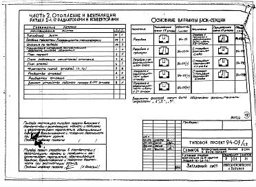 Альбом 6 Часть 1 Архитектурно-строительные чертежи выше отм.0.000. Часть 2 Отопление и вентиляция Раздел 2-1 С радиаторами и конвекторами. Часть 3 Водоснабжение и канализация выше отм.0.000. Часть 4 Газоснабжение. Часть 5 Электрооборудование. Часть 6 Слаб