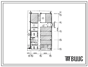 Типовой проект Б-2-100(701-4-82с) Хозяйственно-бытовые помещения 1 этажа холодильника для хранения 5 тыс тонн фруктов или 6,5 тонн овощей, (убежище на 100 человек, размеры убежища 24м на 12,6м, режимы вентиляции 1,2).