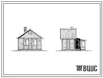 Типовой проект 181-115-139.86 Однокомнатный летний садовый домик. Площадь, м2: общая 15,1 веранды 9,6 