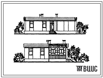 Типовой проект 126-088.84 Блок-квартира 1-этажная 4-комнатная рядовая с торцевыми окончаниями (правая). Для строительства в 1В климатическом подрайоне Казахской ССР (Павлодарская область).