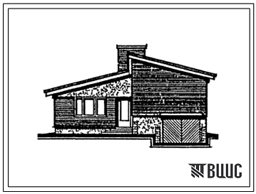 Типовой проект 143-000-422.13.86 Одноэтажный одноквартирный 4-комнатный жилой дом в двух уровнях с гаражом для государственного строительства и индивидуальных застройщиков в Латвийской ССР