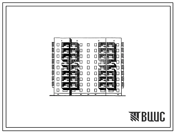 Типовой проект 154-87-131пв/1 Девятиэтажный жилой дом для малосемейных коридорного типа на 72 квартиры (однокомнатных 1А-9, 1Б-54, двухкомнатных 2Б-9). Для строительства на просадочных грунтах и над горными выработками
