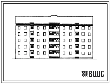 Типовой проект 114-098с.86 Блок-секция 5-этажная 2-секционная 20-квартирная рядовая-торцовая 4.5-4.5