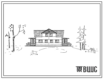 Типовой проект 181-25-13 Одноэтажный двухквартирный жилой дом с четырехкомнатными квартирами 4Б и мансардой. Для строительства в 1В,1Д,3А и 3В климатических подрайонах, во 2 климатическом  районе.