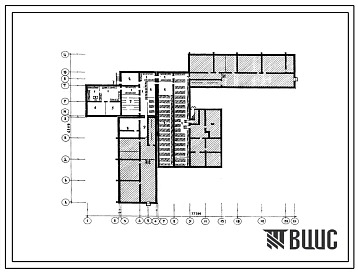 Типовой проект П-1-910(224-1-528.86) Хозяйственно-бытовые помещения в подвале школы на 33 класса (1251-1296 учащихся), убежище на 910 человек, размеры убежища 77,3м на 63,11м, режимы вентиляции 1,2).