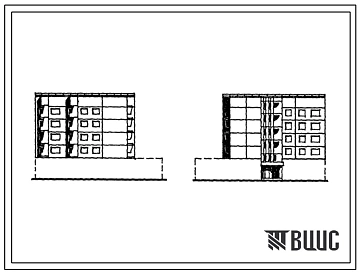 Типовой проект 93-058.13.87 Блок-секция 5-этажная 16-квартирная угловая правая со свободным первым этажом 2-3-3-4. Для строительства в г. Мурманске и Мурманской области.