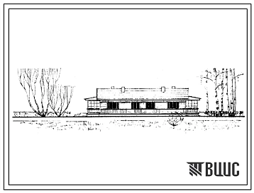 Типовой проект 1-50Б-12 Одноэтажный двухквартирный жилой дом с 3-х комнатными квартирами с упрощенным благоустройством, стены брусчатые.