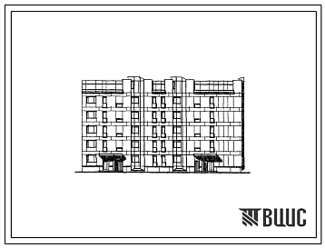 Типовой проект 123-018.2.1 Блок-секция 5-этажная 30-квартирная торцевая левая 1Б.2Б.4Б - 1Б.2Б.3Б