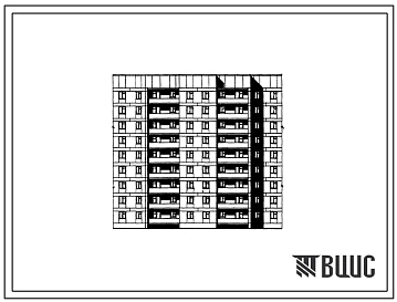 Типовой проект 81-09/1.2 Девятиэтажная блок-секция на 54 квартиры (однокомнатных 1Б-18, двухкомнатных 2Б-18, трехкомнатных 3А-18). Для строительства в 1В климатическом подрайоне, 2 и 3 климатических районах