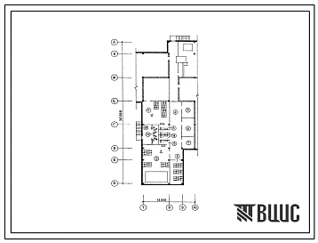 Типовой проект П-3-90(252-1-145.87) Хозяйственно-бытовые помещения подвала инфекционного корпуса на 60 коек для центральной районной больницы, (убежище на 90 человек, размеры убежища 36м на 12м, режимы вентиляции 1,2).