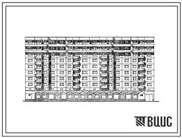 Типовой проект 97-0321.13.88 Десятиэтажный блок рядовой шумозащищенный на 64 квартиры со встроено-пристроенным промтоварным магазином. Для Перми