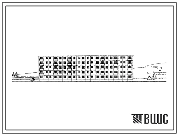 Типовой проект 1-468Б-9 Пятиэтажный четырехсекционный дом на 70 квартир для кооперативного строительства (с наружными стеновыми панелями однорядной разрезки).
