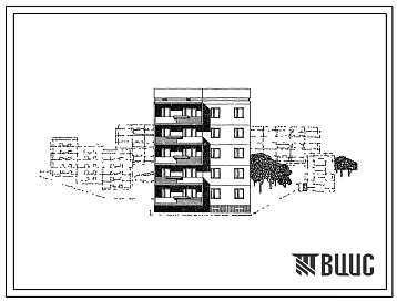 Типовой проект 96-04 5-этажная блок-секция, рядовая на 10 квартир.