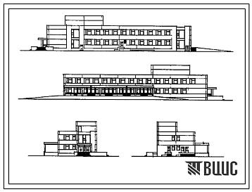 Типовой проект 252-1-69 Приёмно-административный корпус инфекционной больницы на 300 коек. Здание двухэтажное. Каркас сборный железобетонный серии ИИ-04. Стены из керамзитобетонных панелей.