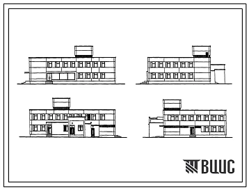 Типовой проект 252-8-27 Здание центральной районной аптеки II категории. Здание двухэтажное. Каркас сборный железобетонный серии ИИ-04. Стены из легкобетонных панелей.