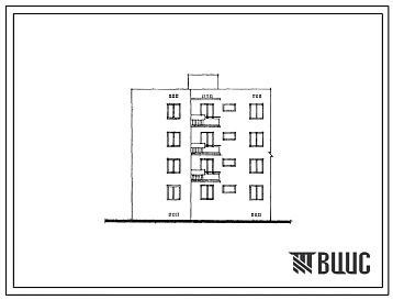 Типовой проект 109-019с Четырехэтажная одинарная блок-секция Т-4А-2Б левая на 8 квартир.