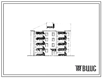 Типовой проект 114-096с.86 Блок-секция 4-этажная 1-секционная 15-квартирная торцовая левая 1А.1Б.1Б.2Б