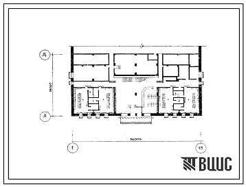 Типовой проект Б-3-300(294-2-62) Двойное использование помещений 1 этажа спортивного корпуса в конструкциях иис-04 с залом (ареной 38х18 м) с местами для зрителей, (убежище на 300 человек, размеры убежища 36м на 18м, режимы вентиляции 1,2,3).