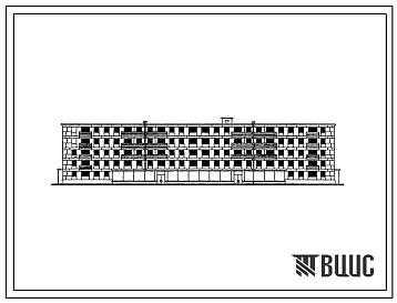 Типовой проект 1у-438АП-32БМ  Пятиэтажный четырехсекционный жилой дом на 56 квартир со стенами из крупных легкобетонных блоков (со встроенным магазином в первом этаже).