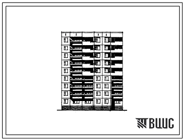 Типовой проект 97-0108/1 Девятиэтажная рядовая полублок-секция основная левая ОР3л-1Б.-1Б.-1Б.-1Б.-2Б.