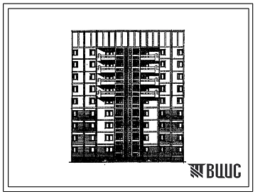 Типовой проект 97-0404м.13.89 Блок-секция 9-этажная 36-квартирная рядовая широтная 2-2-3-3 (для строительства в пос. Синегорье и других районах Магаданской области)