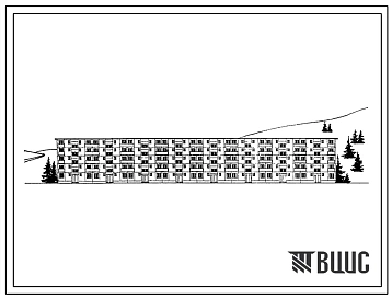 Типовой проект 1-468Б-1 Пятиэтажный восьмисекционный дом на 119 квартир (однокомнатных  19, двухкомнатных  79, трехкомнатных  21).