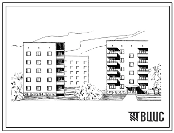 Типовой проект 87-088/1 Пятиэтажная рядовая правая блок-секция на 10 квартир (Р-2Б-3А).