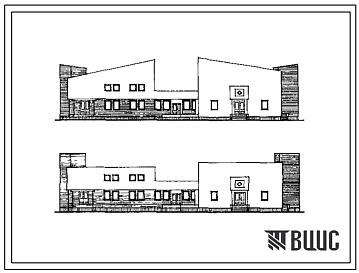 Типовой проект 254-4-44.85 Амбулатории на 40 посещений в смену с аптекой и жильем для персонала. Здание двухэтажное. Стены из кирпича.