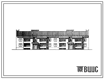 Типовой проект 114-12-227.90 Двухэтажный двухсекционный 12 квартирный жилой дом с 1-2-3-комнатными квартирами