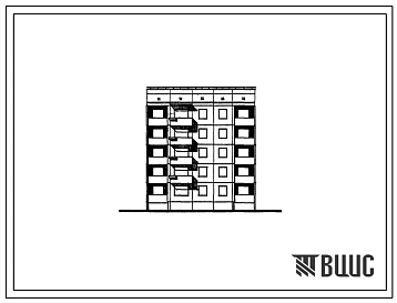 Типовой проект 94-041/1.2 Блок-секция рядовая правая 5-этажная 15-квартирная 2Б-2Б-2Б