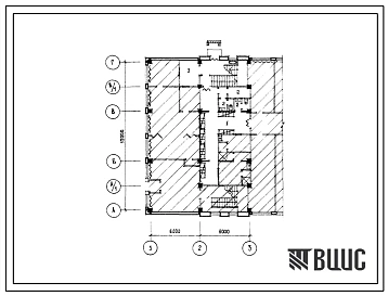 Типовой проект П-4-30(408-20-48) помещения первого этажа межрайонной типографии мощностью 5,0 млн.единиц печати в год, (убежище на 30 человек, размеры убежища 15м на 12м, режимы вентиляции 1,2).