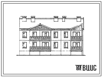 Типовой проект 135-044с.85 Крупнопанельная 2-этажная жилая блок-секция на 6 квартир торцевая правая 2Б-3Б-3Б