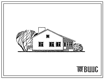 Типовой проект 184-24-183.84 Одноэтажный одноквартирный 4-комнатный жилой дом со стенами из кирпича и комплектами деревянных деталей заводского изготовления для индивидуальных застройщиков