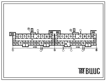 Типовой проект А-IV-1392(3-97-4/1) Помещения общественного назначения в подвале 9-этажного, 6-секционно162 квадратного жилого дома, (убежище на 1392 человек, размеры убежища 90м на 12м, режимы вентиляции 1,2).