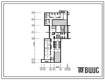 Типовой проект П-2-(П-4;П-5)-400(254-1-129.85) Вспомогательные помещения в подвале главного корпуса участковой больницы на 50 коек с поликлиникой на 100 посещений в смену, (убежище на 400 человек, размеры убежища 51,1м на 21,75м, режимы вентиляции 1,2).